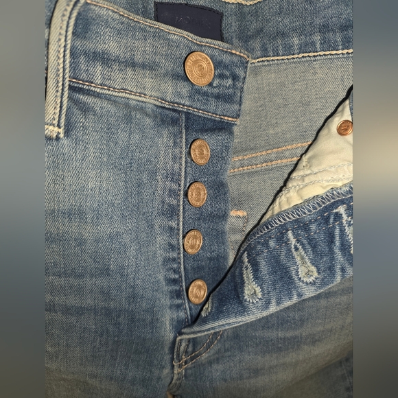 MOTHER the stunner ankle fray Hit the Jackpot blue skinny jeans 24 - Picture 5 of 9